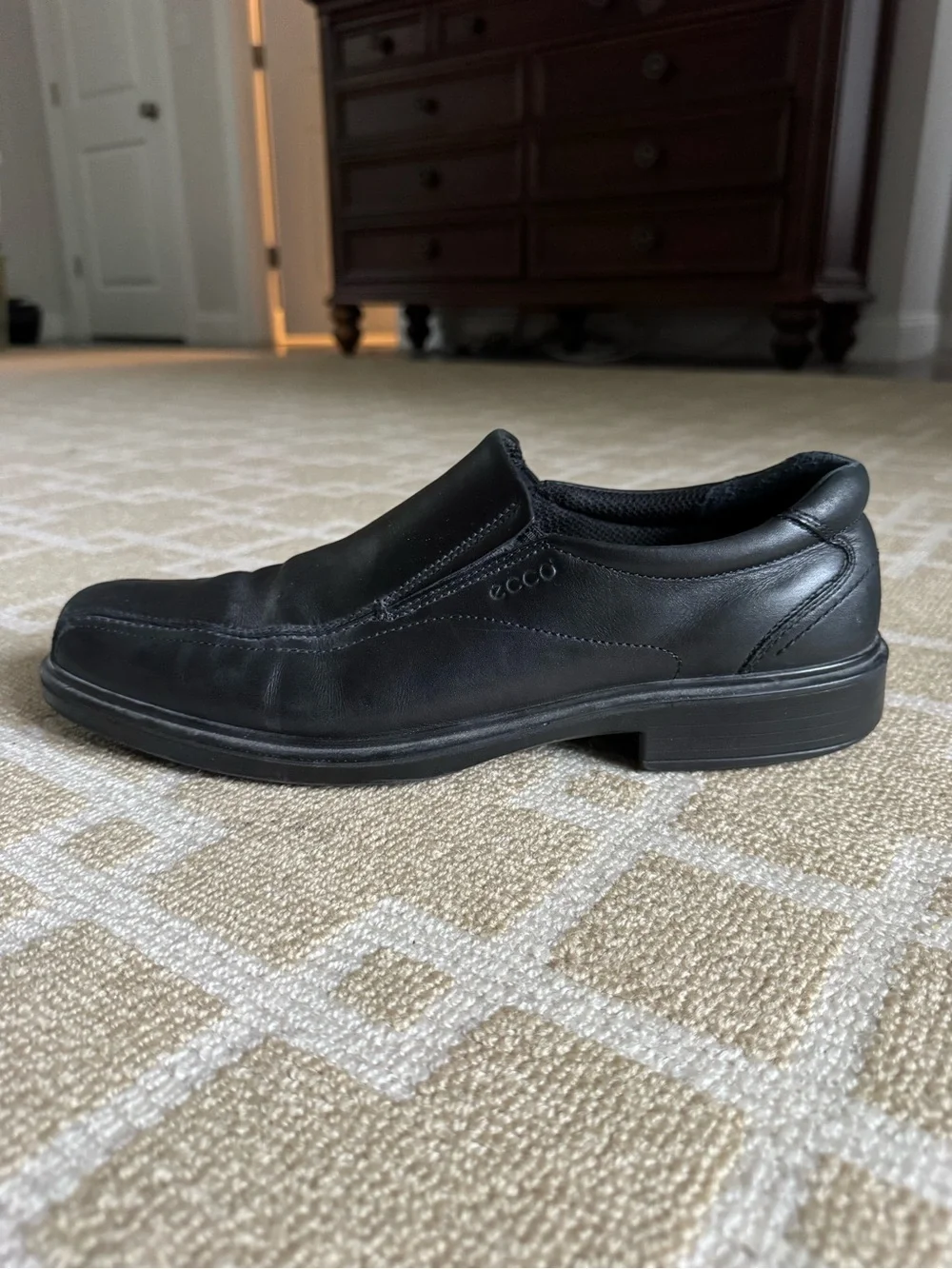 ECCO Black Leather Slip On Loafers Comfort Dress Shoes Men’s EU 47 (US 13)